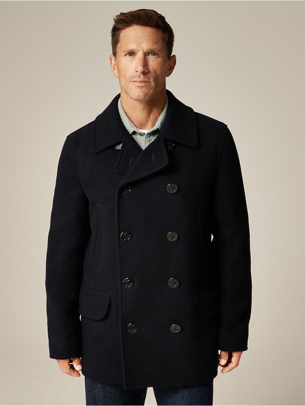 J.Crew Dock Peacoat in Wool Blend with PrimaLoft® in Classic Navy Size XS